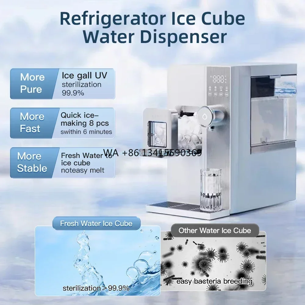 

New Arrival Portable Compressor Cooling Ice Cube Instant Hot Cold Water Automatic Nugget Ice Maker Water Dispenser