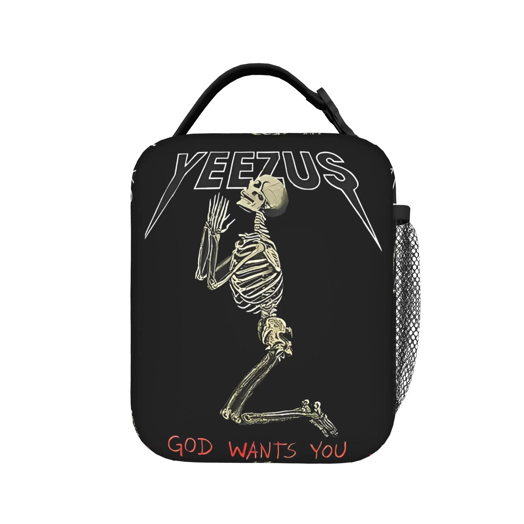 Kanye West Insulated Lunch Bag Large God Wants You Reusable Thermal Bag Lunch Box Tote Office  Travel Food Bag