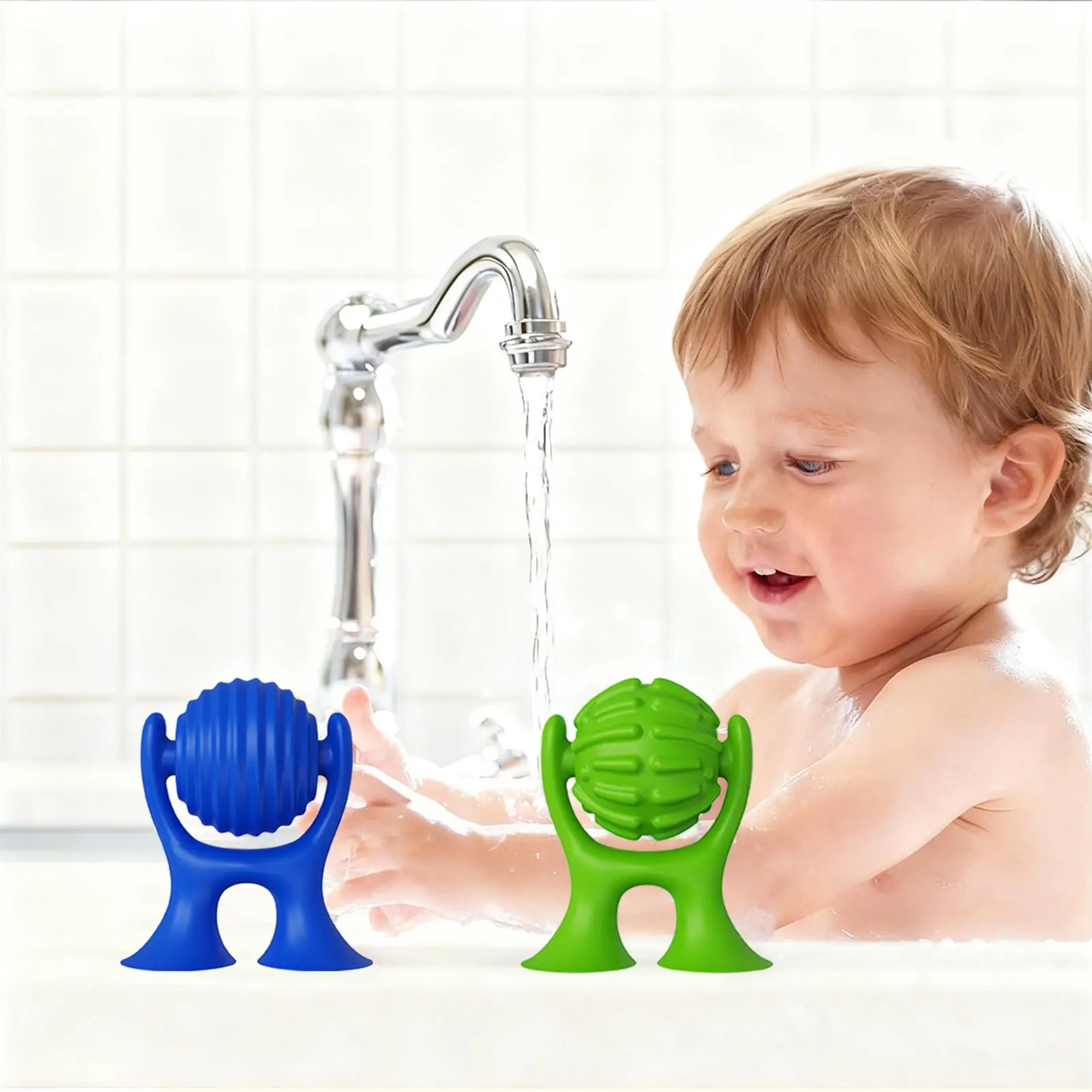 Jouets de bain à ventouse pour enfants, 2 pièces, Gadgets sensoriels rotatifs, jouets sensoriels texturés pour enfants et adolescents, Table de baignoire pour la maison