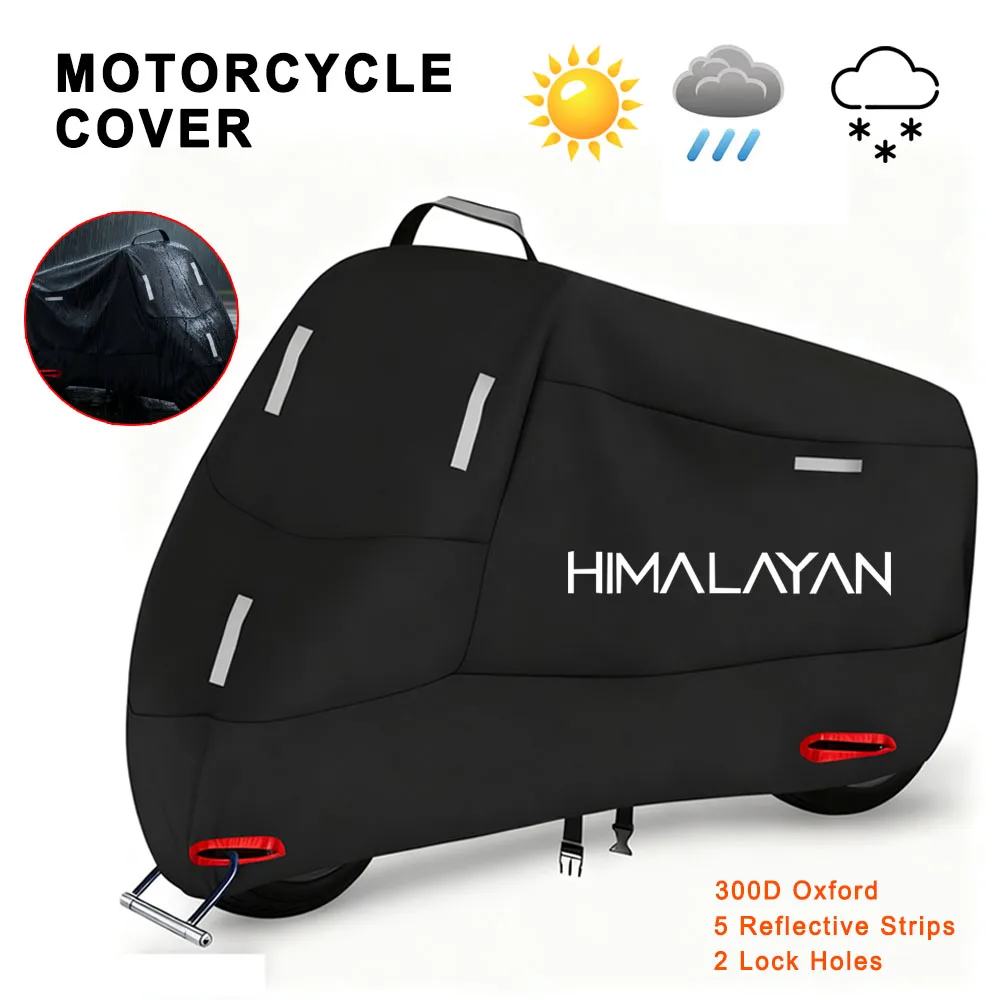 Motorcycle Cover 300D Oxford Waterproof Outdoor Indoor Protective Dust UV Protection for Himalayan 450 Himalayan450 2024 2025