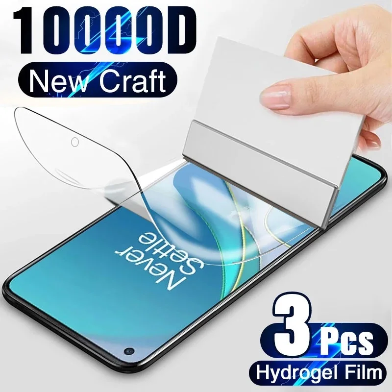 3PCS HD Hydrogel FilmFor Oneplus 10T 8 8T 7 7T 6T 5T 6 5 3T 3 Screen Protector For OnePlus 7 6 6T 7T Protective Film Case