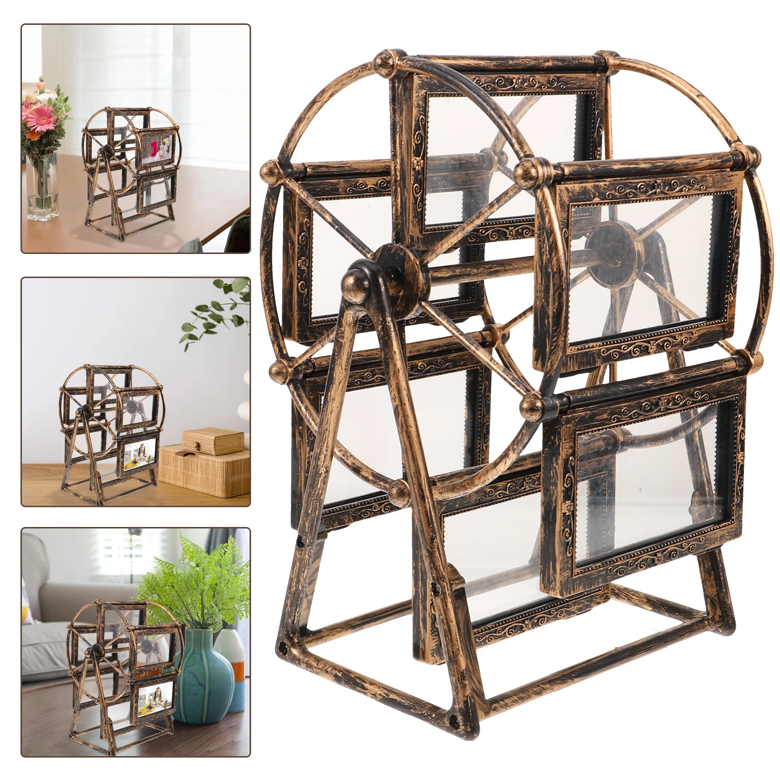 

Ornament Photo Frame Retro Decor Vintage Ferris Wheel Cabinet Rustic Windmill Office