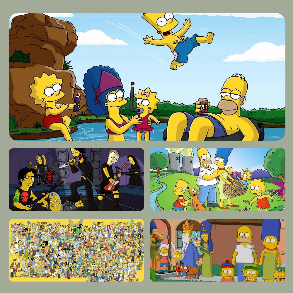 S-Simpsons Mousepad Large Computer Gaming Accessories MousePads Desk Mats Anti-slip Laptop Soft Mouse Pad