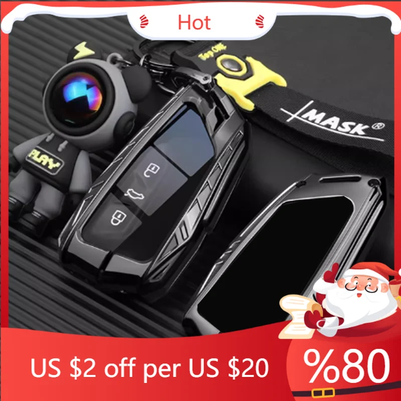 

Горячий для Volkswagen VW Golf 8 MK8 ID-4 ID-6 Smart Remote Car Key Case из цинкового сплава, светильник для хранения, силиконовый ключ, внутренние наклейки Cov