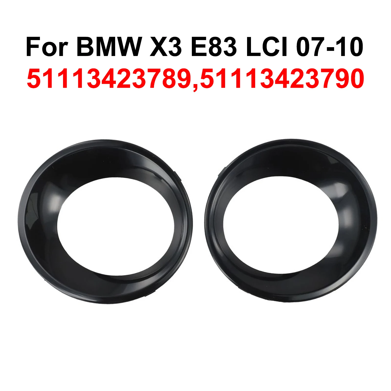 1 Pair Fog Light Lamp Cover Trim Primed For BMW X3 E83 LCI 2007-2010 51113423789 Fog Light Lamp Cover Trim Primed