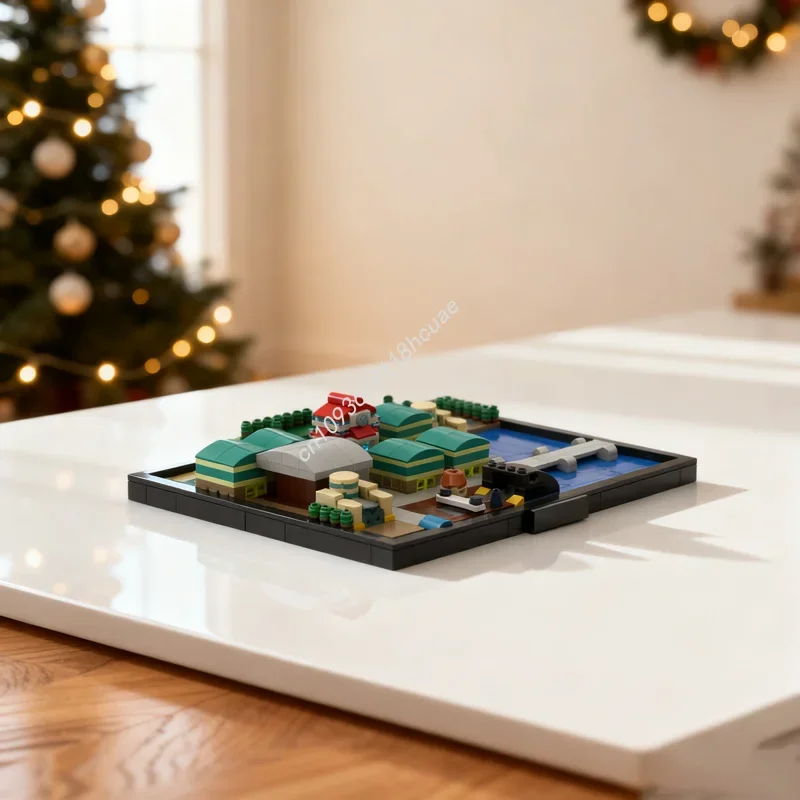 

598 деталей MOC Driftveil City Unova: Архитектурная модель, строительные блоки, конструктор, креативный подарок на Рождество, игрушка-кирпичики для детей