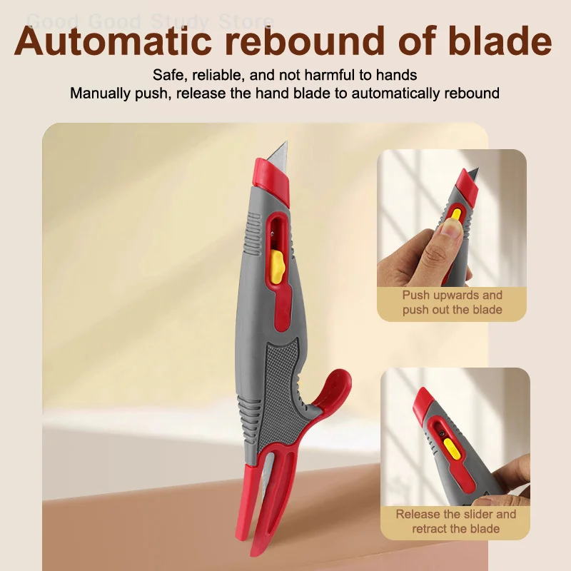 Taglierina per scatole multifunzionale Coltello artistico multiuso retrattile Disimballaggio Coltello espresso Colla da avvolgimento Anti taglio Anti taglio a mano