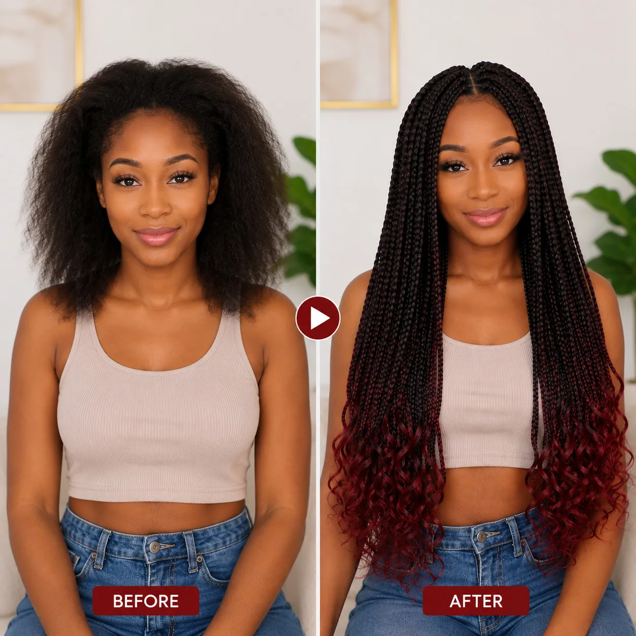 22 Zoll Goddess Box Braids mit französischen Lockenenden, vorgefertigte Boho-Locken-Haare für Frauen, schützende Frisur – Detail 5