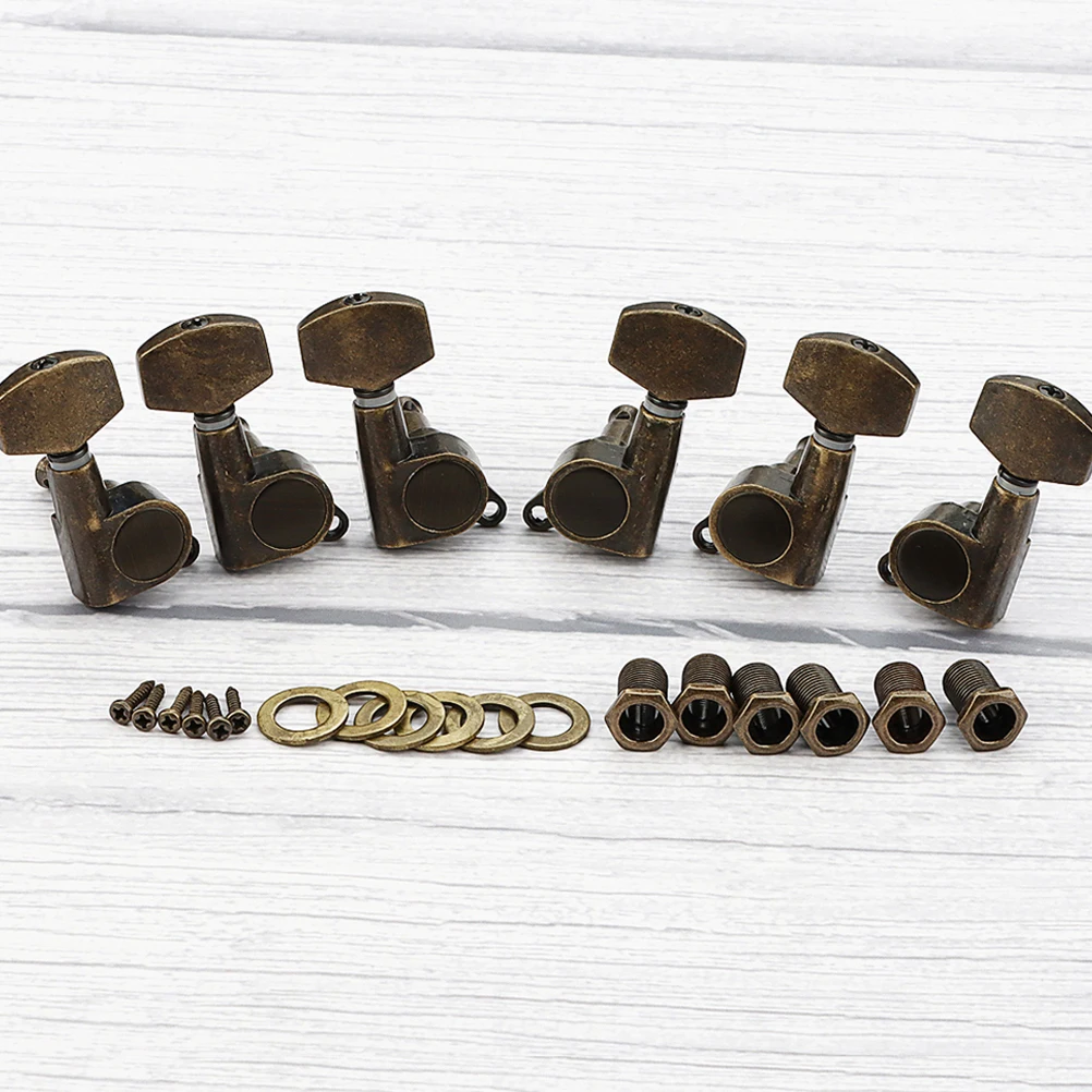 

6 Pcs Retro Guitar Knobs Acoustic Tuner Pegs Accessories Automatic Electric Bass Tuning Machine Heads Golden Classical