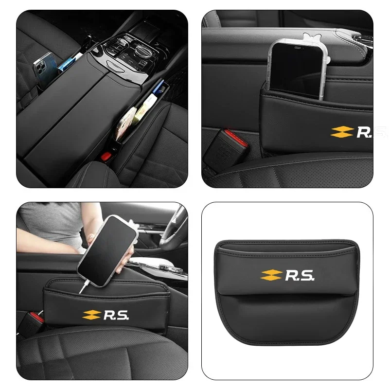 Multifunction Car Seat Gap Organizer Storage Box Pocket Wallet Universal For Renault RS Sport Megane 3 4 2 Clio 5 Sandero Scenic