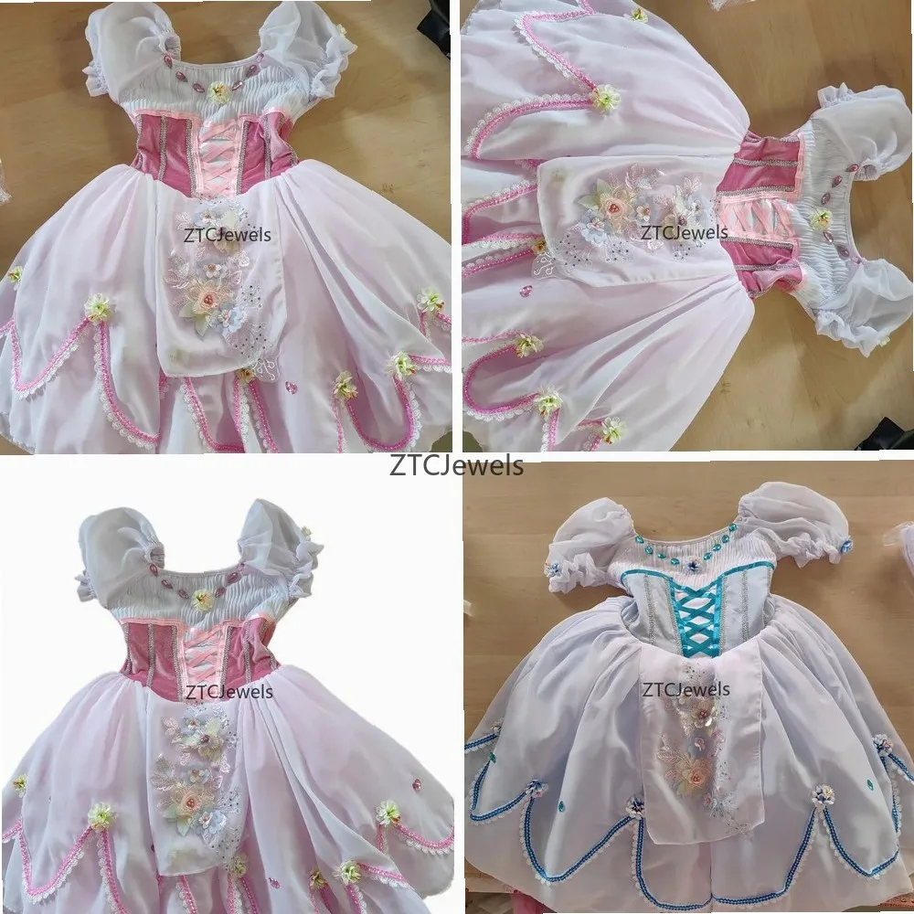 

Профессиональное балетное платье-туту из шифона, романтический костюм Жизель для выступлений, для взрослых, детей и девочек, длинная балетная юбка