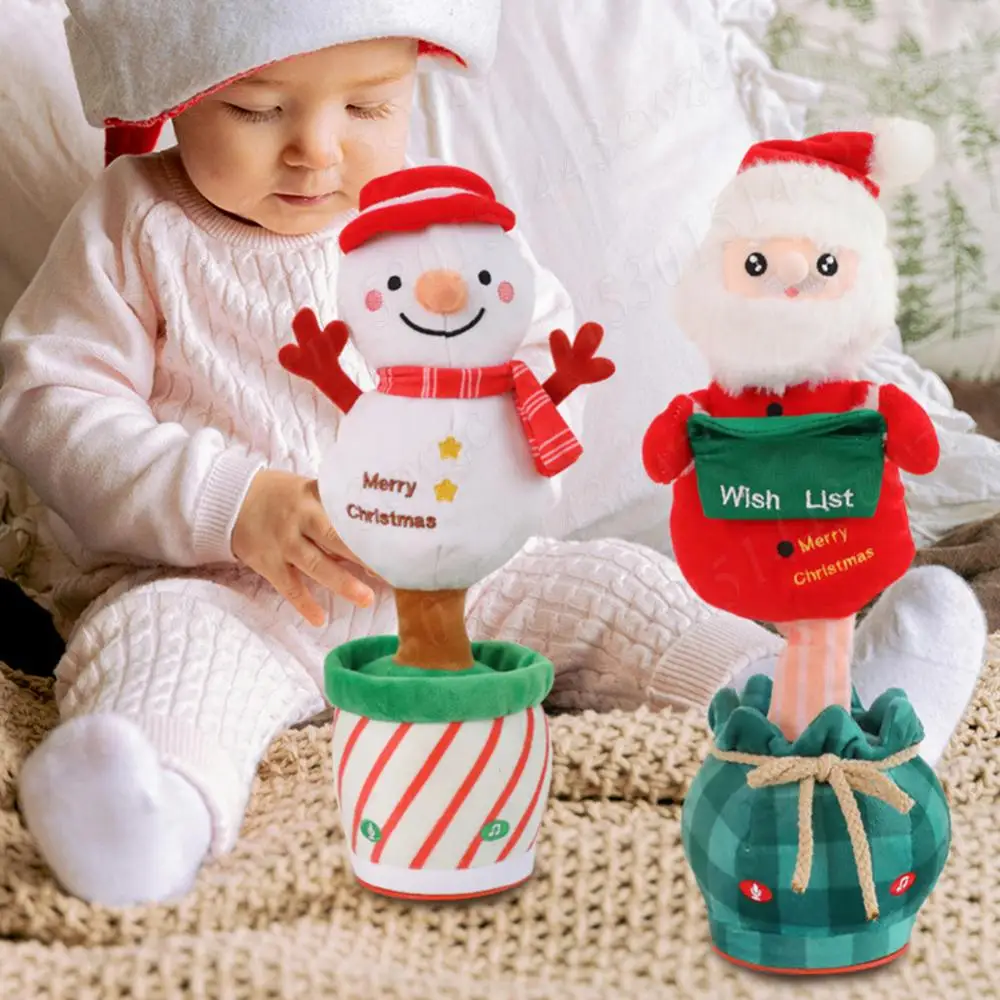 Cantando e imitando falando brinquedo do luxuoso, árvore de Natal, boneco de neve, Papai Noel, decoração animal tabela