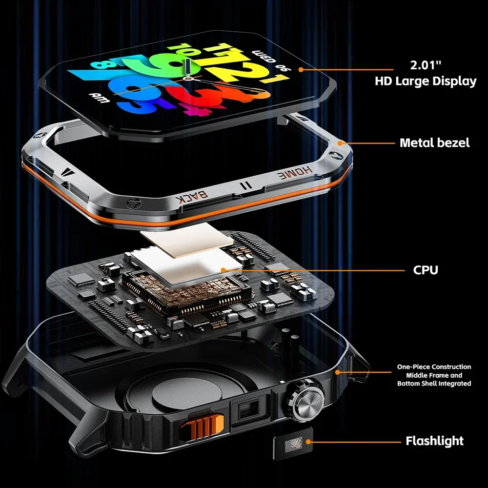 1000mAh الساعات الذكية للرجل 3ATM إضاءة مقاومة للماء Smartwatch اللياقة البدنية ساعة رياضية للمرأة Xiaomi أبل أندرويد 2025