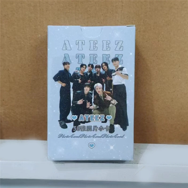 55PCS Kpop ATEEZ Laser Card Album GOLDEN HOUR Part 1 Lomo Card Photo Card Fan Favorite Gift Hongjoong Yeosang Postcard K-POP