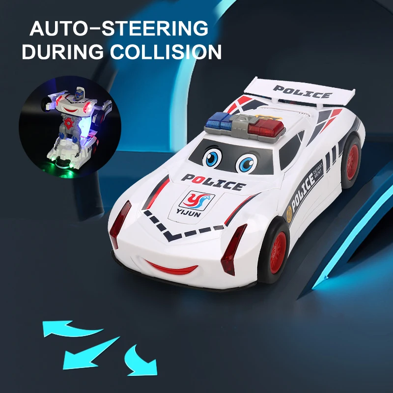 Het conversierobotspeelgoed voor kinderen met politieauto met automatische geluids- en lichtconversiefunctie is het perfecte cadeau voor baby's