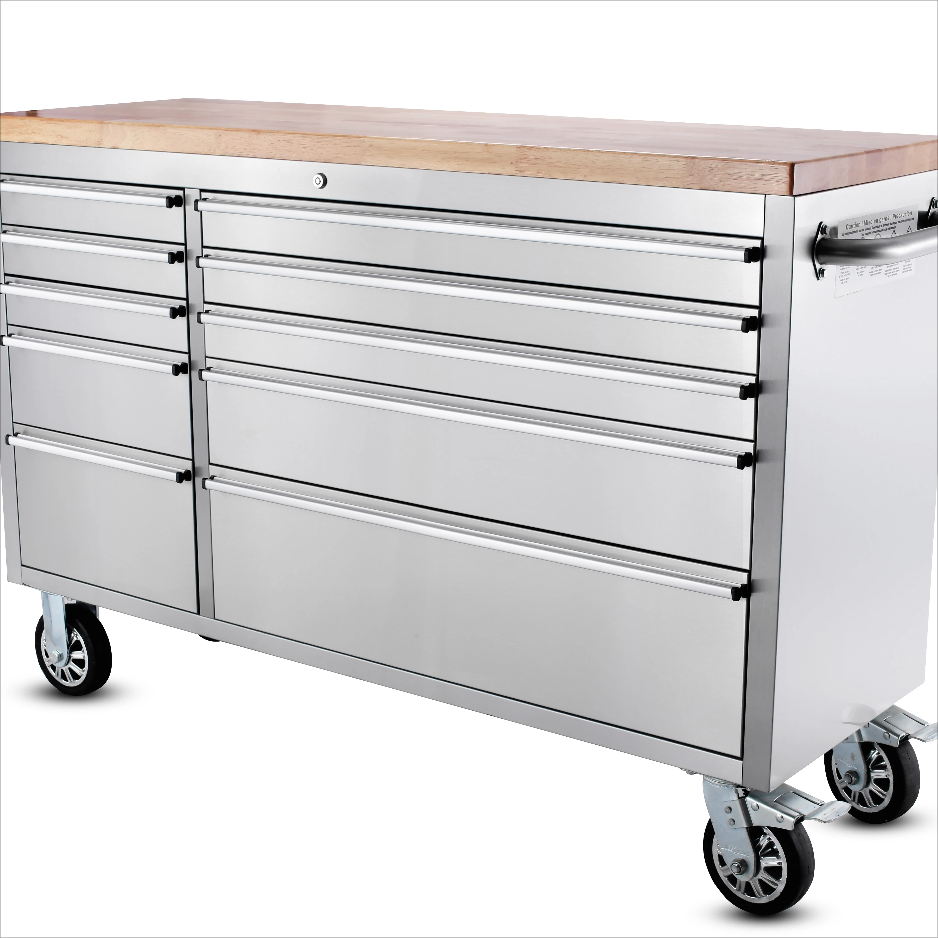 55 inch stainless steel tool box 4 wheels mobile tool chest