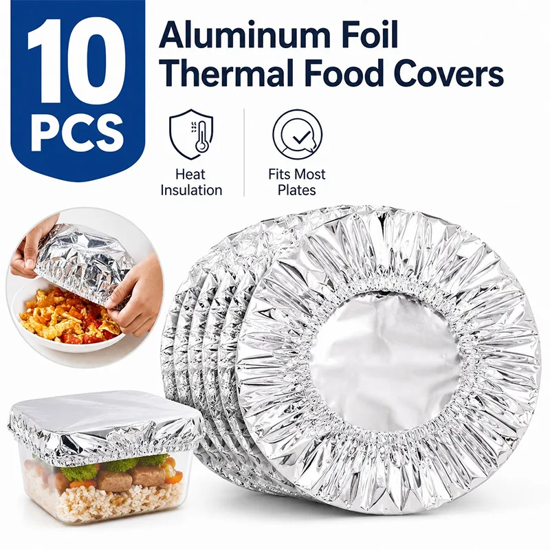 Disposable Aluminum Foil Food Storage Covers Stretchable Thermal Insulating Dish Bowl Wraps Reusable Fresh-Keeping Plate Lids