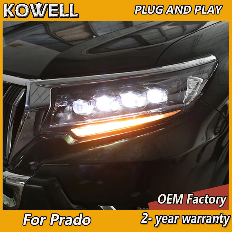 

Car Styling for Toyota Prado Head Light 2018-2021 Prado Headlight DRL Turn Signal High Beam Projector Lens