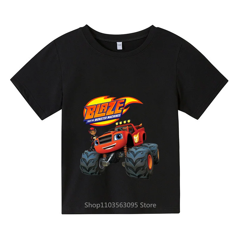 

Trendy 2024 Summer Off-Road Car Cartoon Print T-shirt for Boys & Girls, Outdoor Cotton Casual Short Sleeve Tops for Fun Days