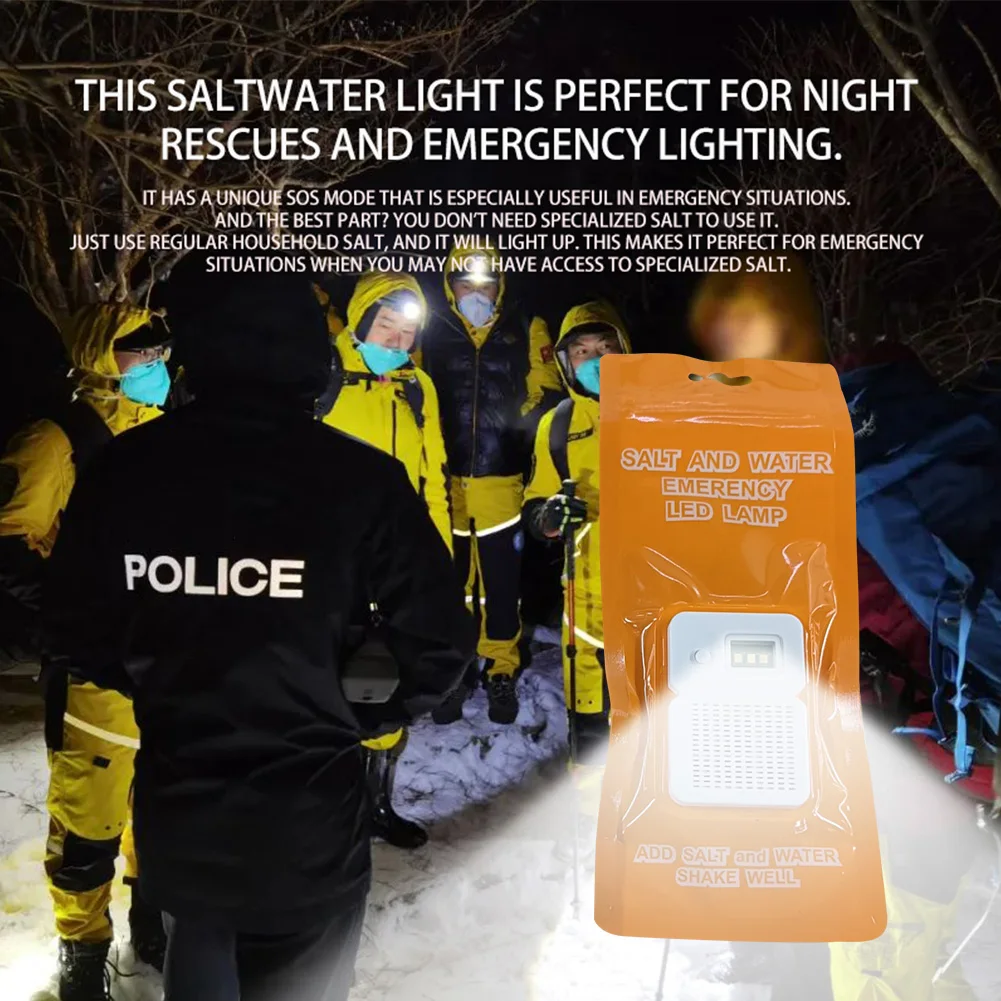 

Светодиодные фонари для соли и воды 50LM Портативная аварийная лампа для кемпинга Водонепроницаемые многоразовые дорожные принадлежности для автомобиля Открытый пляж