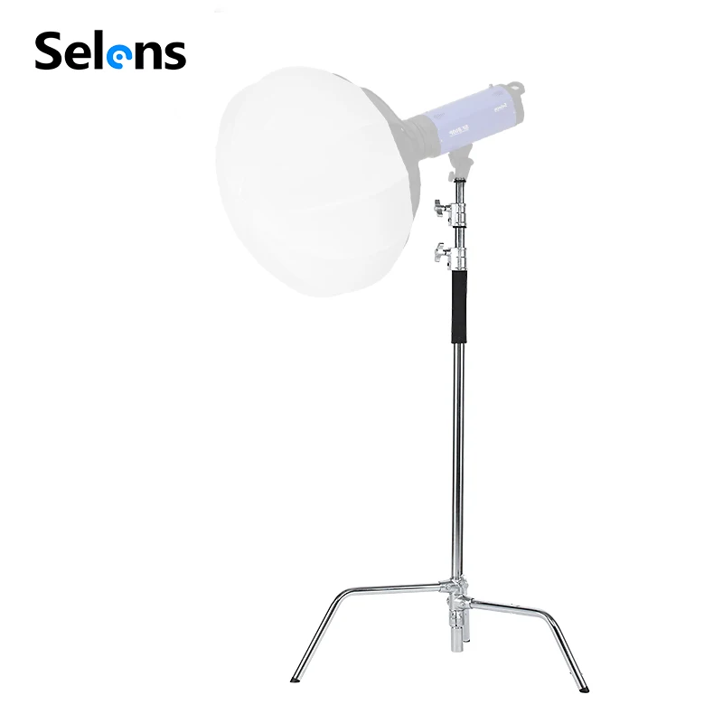 حامل خفيف متين مع قاعدة قابلة للفصل 5-10 قدم/1.6-3.2 متر حامل C قابل للتعديل مع 2 حامل للتصوير الفوتوغرافي