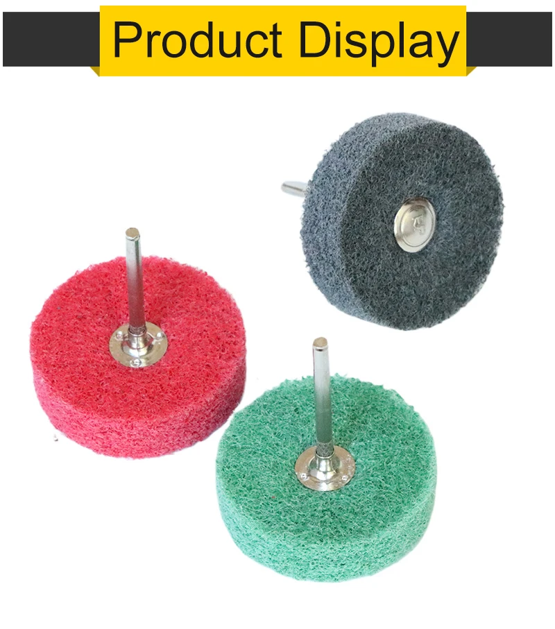 3 mm Schaft Vliesklappe Schleifscheibe Faser Schleifpolieren Schleifen für Metallreinigungskopf Nylon – Detail 5