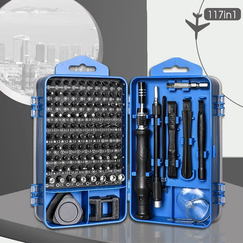 117 in 1 Precision Screwdriver Set Magnetic Phillips Torx Screwdriver Bit Multi-Function Kit Home Small Electronic Repair Tool