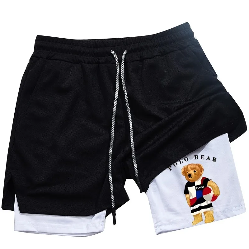 

Men's 2-in-1 double-layer running sports pants are fashionable, comfortable, breathable, and quick drying sports pants