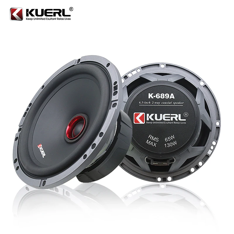 wholesale New Design HIFI sound RMS 65W 6.5 Inch Coaxial Car Speakers with Tweeter 2-Way 4OHM Subwoofer for 12V Car Audio System