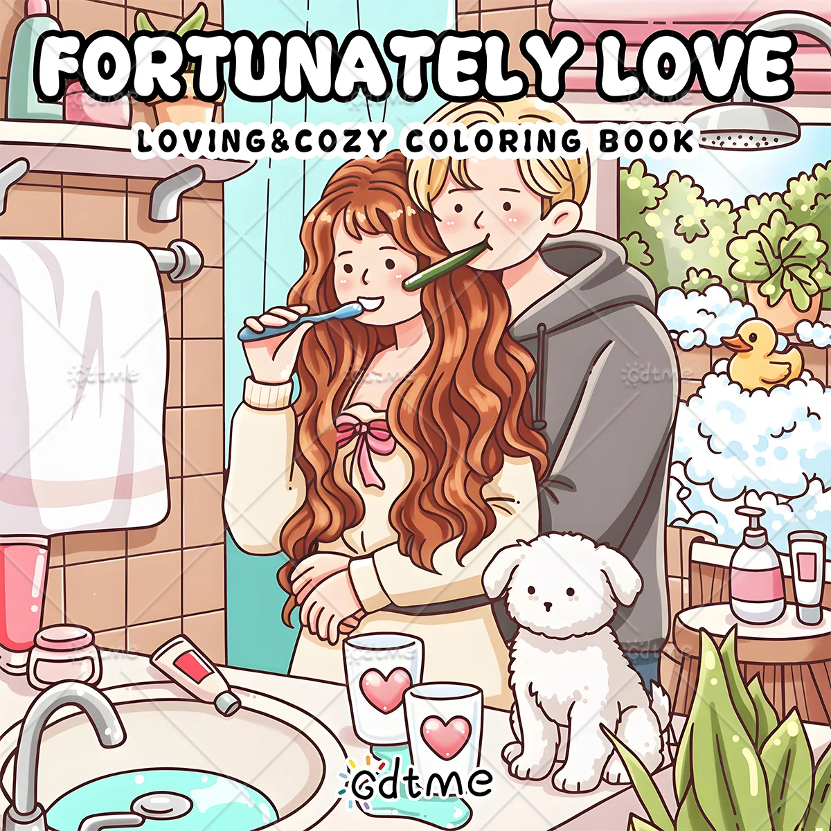 FORTUNATELY LOVE kleurboek voor volwassenen met schattige, gezellige dagelijkse activiteiten voor ontspanning (Cozy Spaces Coloring)