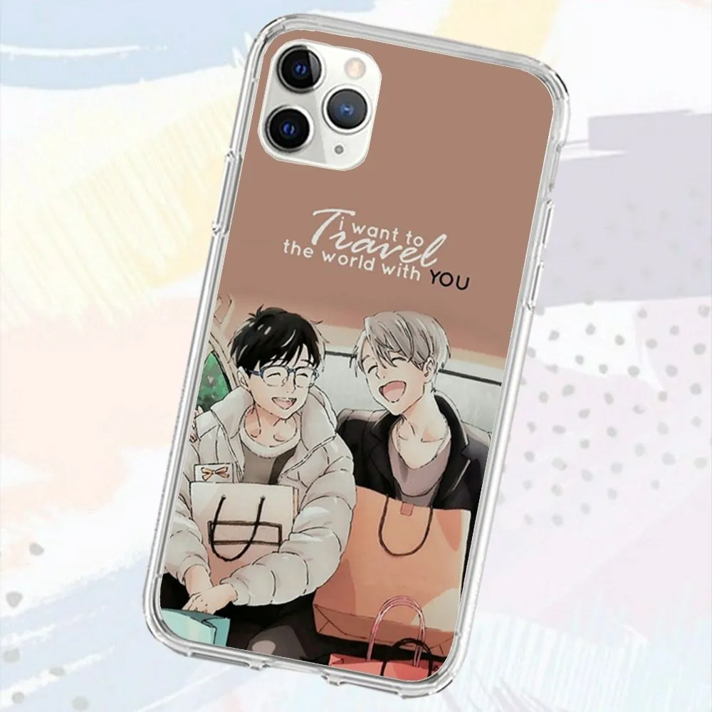 Y-YuriบนI-Iceอะนิเมะเคสโทรศัพท์สําหรับIphone 16 15 11 13 14 Pro Max 7 8 Plus X Xr Xs Max Se2020 12miniฝาครอบโปร่งใส