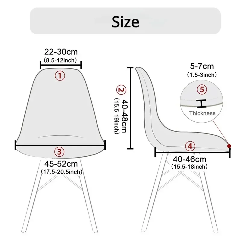 1/2/3/4/5/6Pcs Family Pack Chair Cover Waterproof Adjustable Seat Cover Thin in Summer Dining Room Antifouling Removable