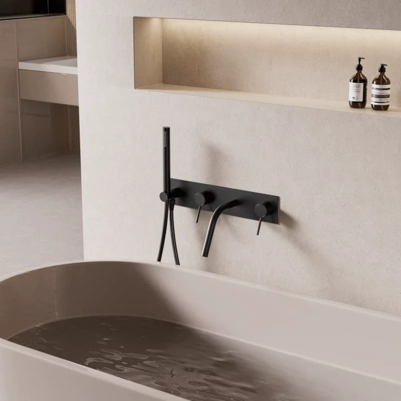 Brushed Gold In-wall Bathtub Faucet Widespread Bathtub Sink Mixer Tap black Brass Bathroom Bath Shower Faucet Hand shower Head