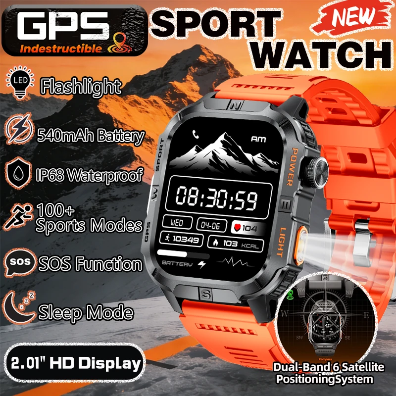 

Новые спортивные умные часы с GPS, аккумулятором 540 мАч, водонепроницаемостью IP68, более 100 спортивных режимов, мониторингом здоровья и функцией управления в одно касание.