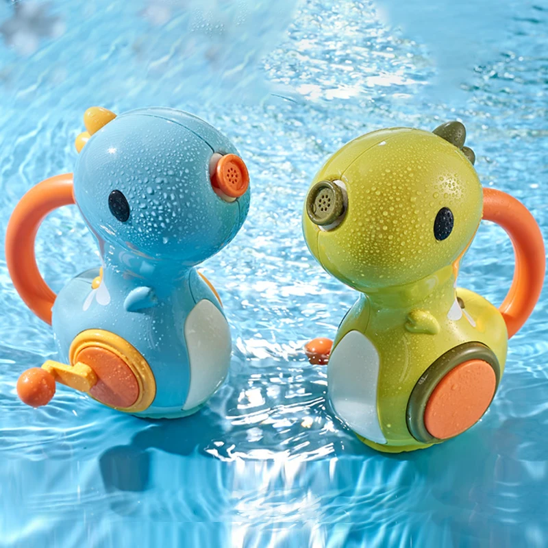 Baby Bath Toys  Shower Bathroom New Baby Toys Bath Swimming Toy Cute Dinosaur Clockwork Bath Water Game For Kids Gifts 1-4 Year