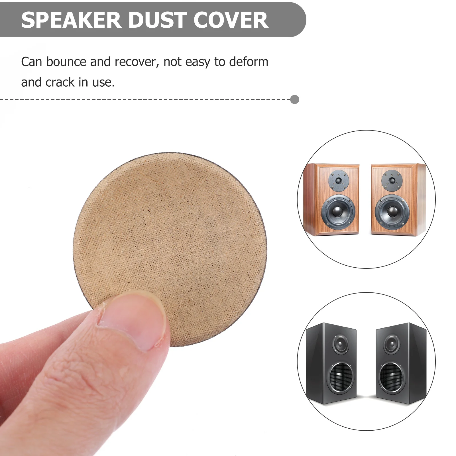 

6Pcs Subwoofer Coil Cover Speaker Dome Caps Cloth Pulp Composite Bounce Recover Not Easy Deform Crack Practical