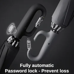 Reverse Password Lock Buckle Umbrella,Windproof Automatic Folding Umbrellas, Enlarged Thick, Sun and Rain Umbrella for Men Women