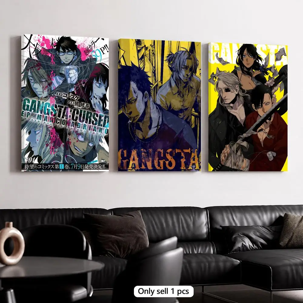 Anime G-GANGSTA Framed Wall Painting Canvas Poster Wooden Stretcher Frame Inner Frame Kit for Wall Art Painting