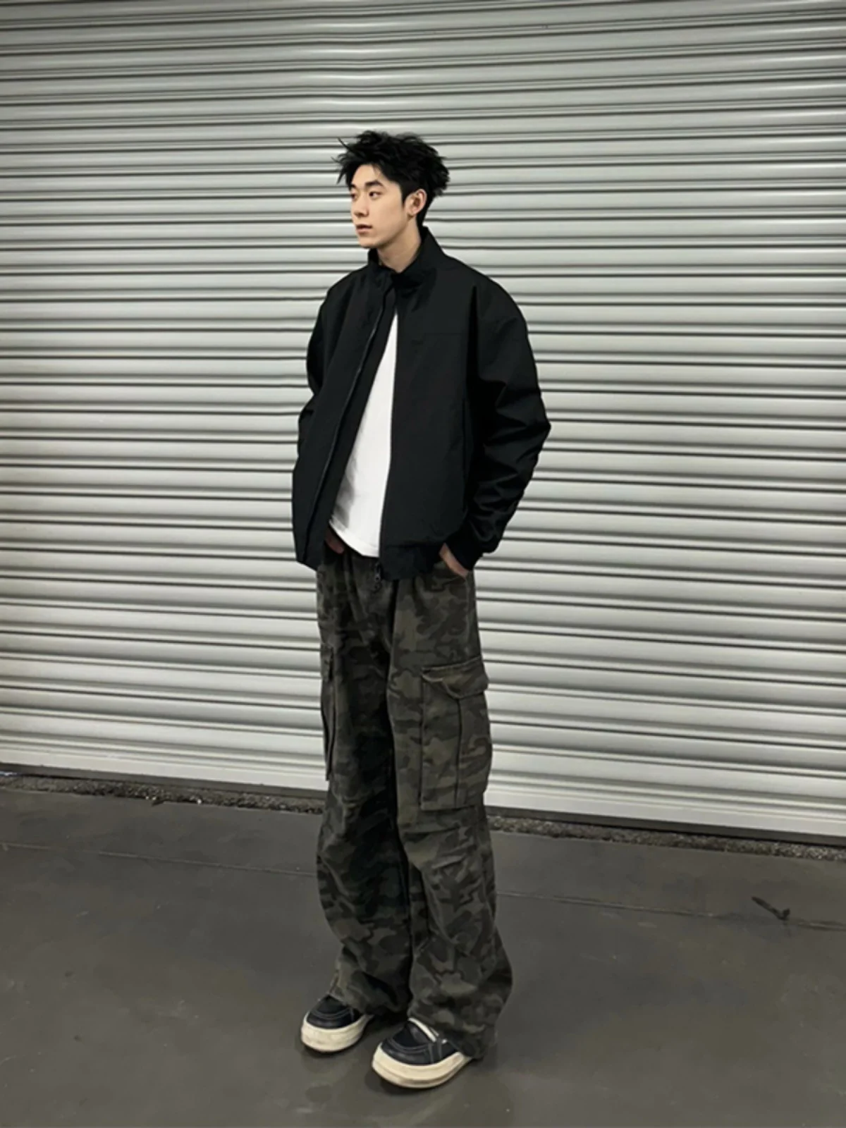 

American High Street Camouflage Work Pants Men's Design Large Pocket Straight Casual Long Trousers Fashionable And Handsome