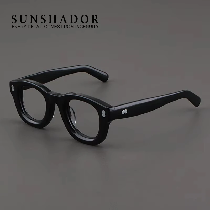 Square Reading Glasses Frame Men Women Prescription Acetate Thick Frame Eyewear Retro Fashion Myopia Handmade Eyeglasses