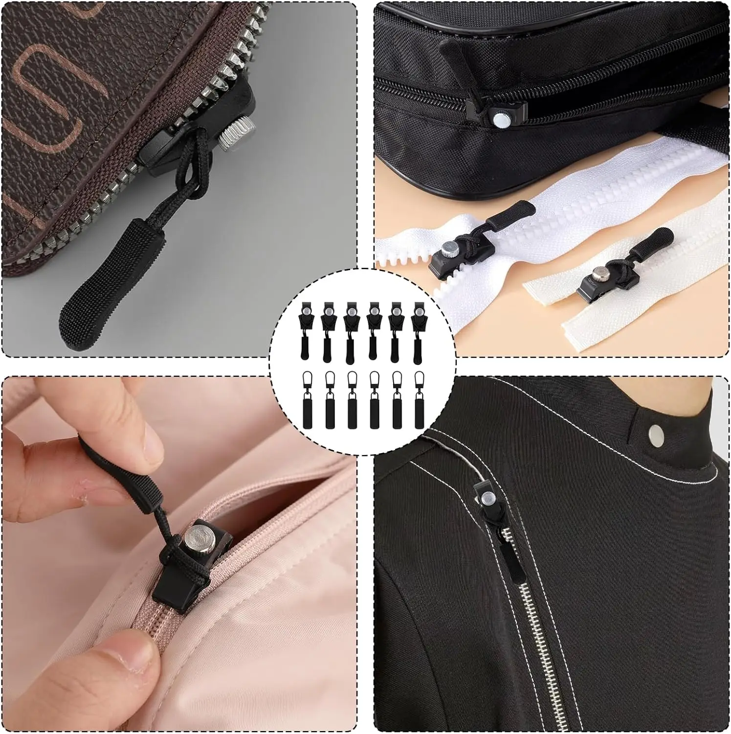 Zipper Repairer Universal Replacement Zipper Accessories Backpack Jacket Clothes Tool-Free Removable Zipper Heads