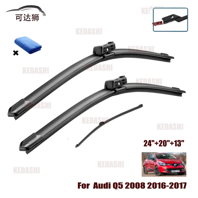 

4 шт., силиконовый сменный передний и задний дворник, набор щеток 24 "+ 20" + 13 "для Audi Q5 2008 2016 2017, переднее и заднее стекло, лобовое стекло
