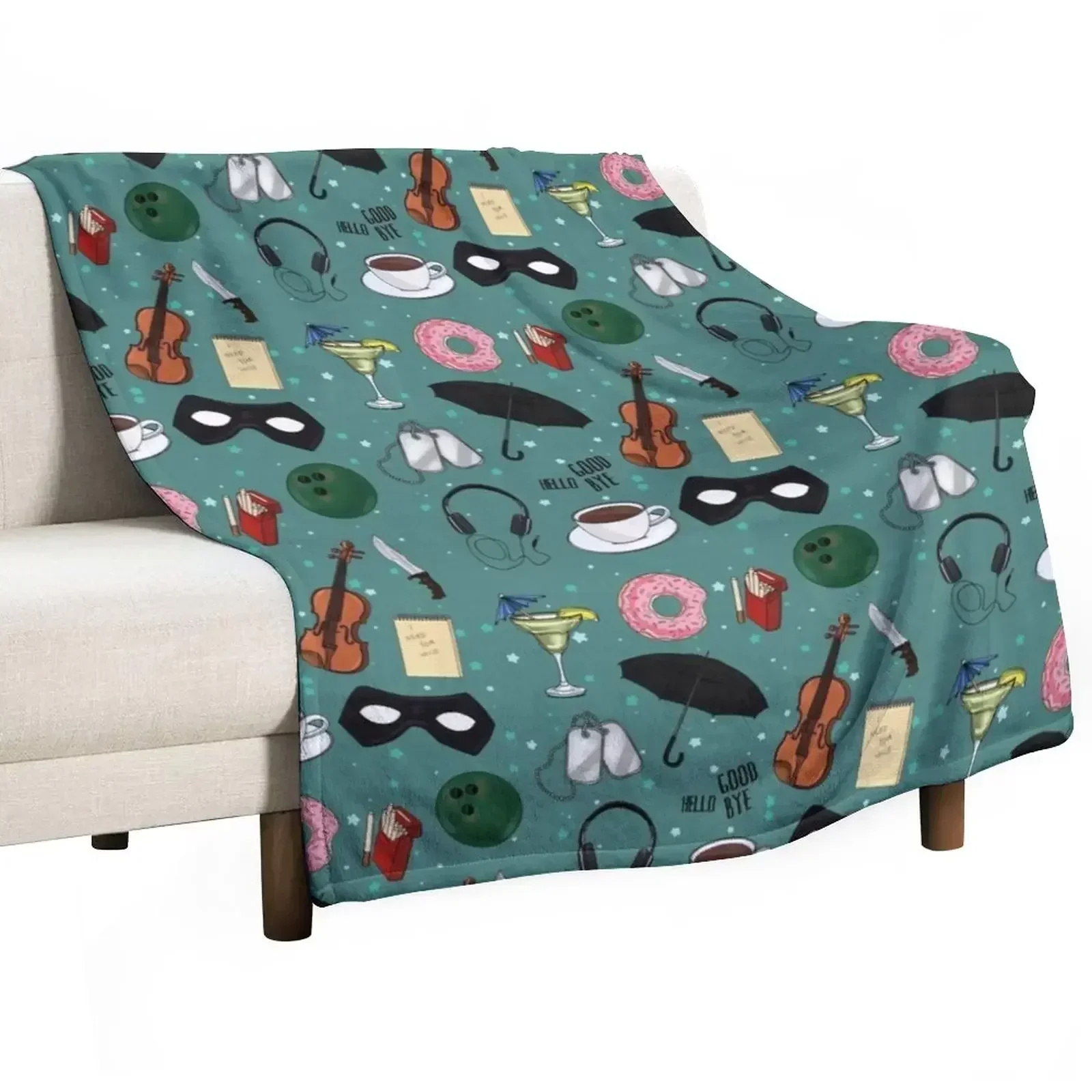 The Umbrella Academy Collage [in Green] Throw Blanket Shaggy Furry Soft Blanket for Bedroom Living Room
