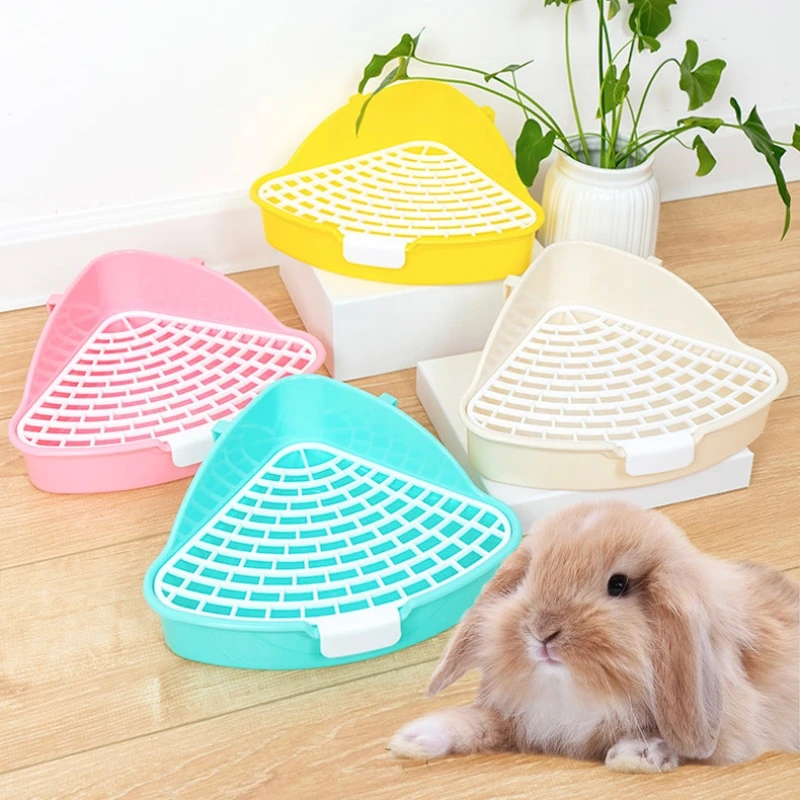 

Medium Rabbit Litter Box Bunnies Corner Toilet Box for Ferret Hamster Dragon Cat Guinea Pig Dutch Pig Supplies