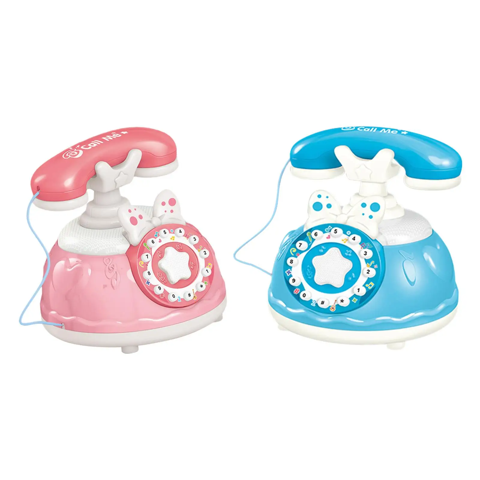 Baby Phone Toy with Light and Sound Fine Motor Skill Cartoon Playhouse Toy Gift Princess Phone for Children Boy Girl Ages 3 Kids