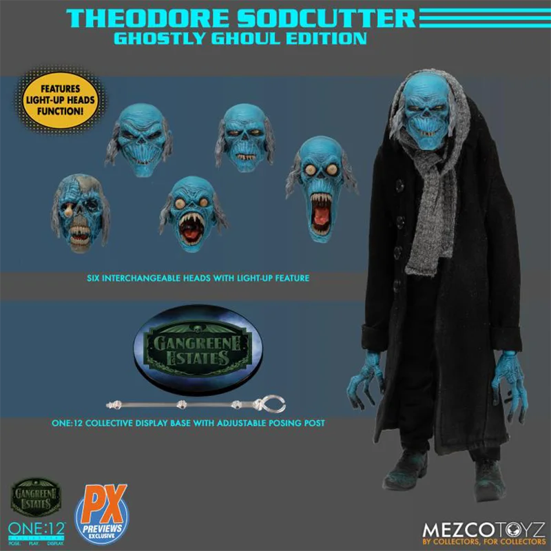 В наличии оригинальные Mezco Toyz ONE:12 Collective Gangreene Estates Theodore Sodcutter Ghostly Ghoul Edition PX Фигурки Игрушки