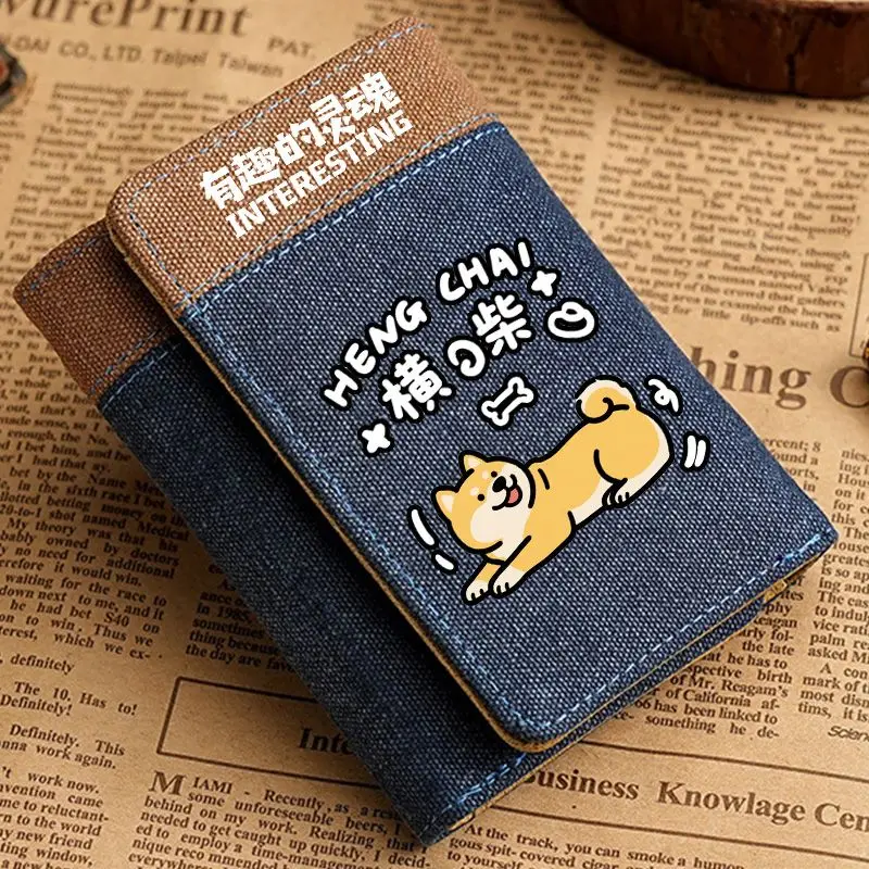 Cartera Creativa con Diseño de Perro Tosa Inu Akita, Porta Tarjetas de Identificación para Estudiantes, Cartera Divertida de ...