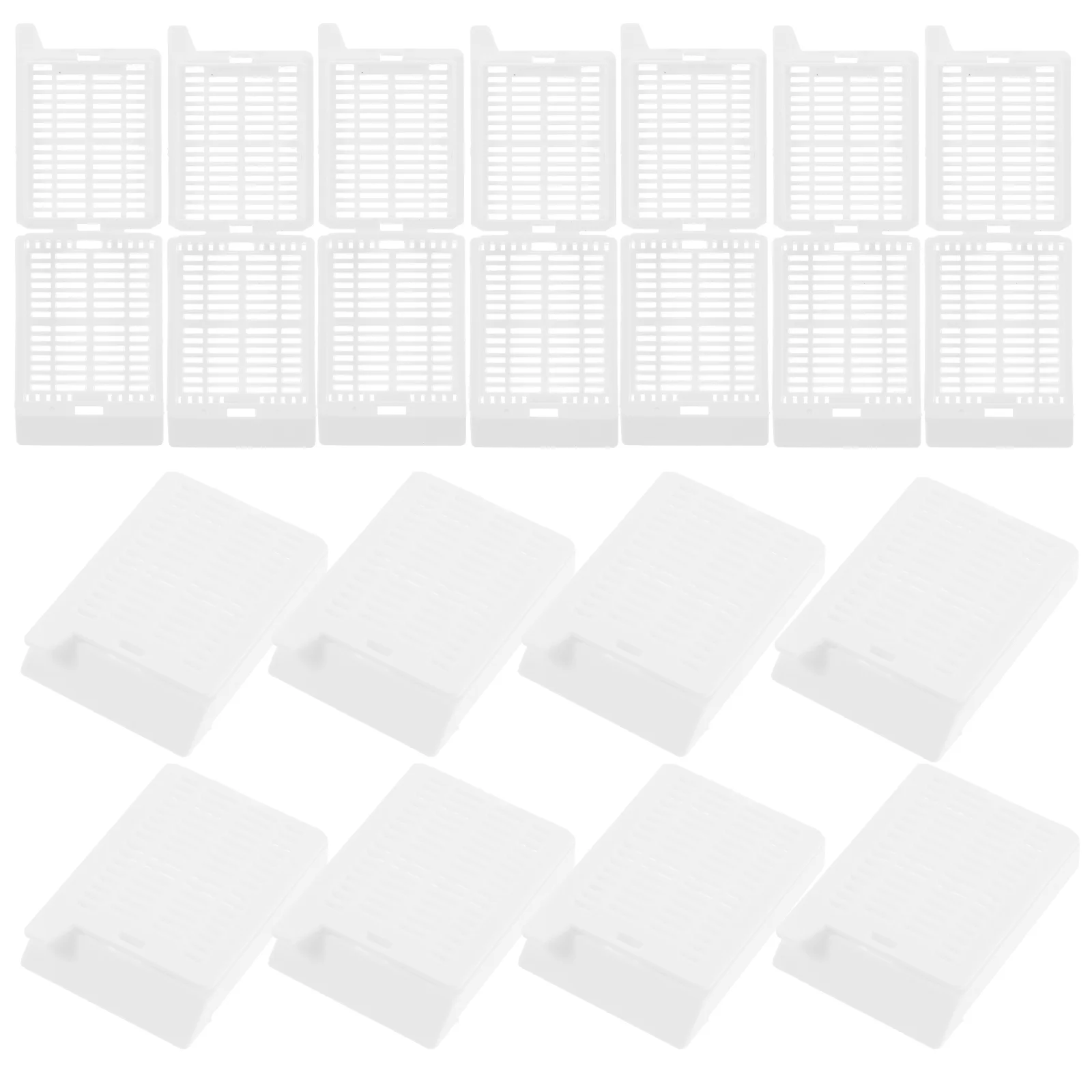 200 PCS Tissue Embedding Cassette Box Scientific Flow Through Strip Hole with Cover