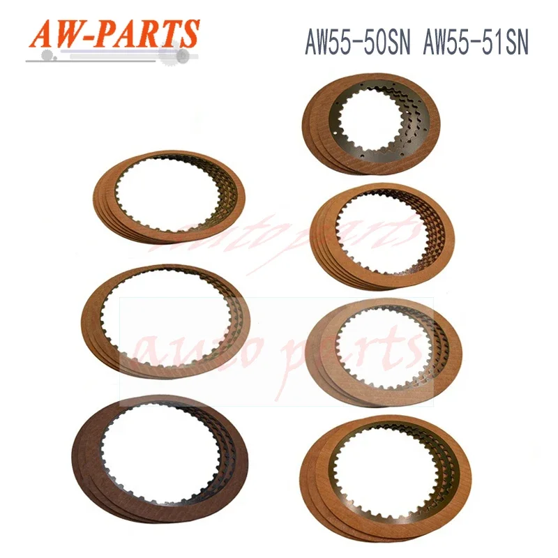 

1SET Car Accessories Clutch Plates Disc AW55-50SN AW55-51SN AF23 AF33 Transmission Clutch Friction Kit For Volvo Opel Gearbox