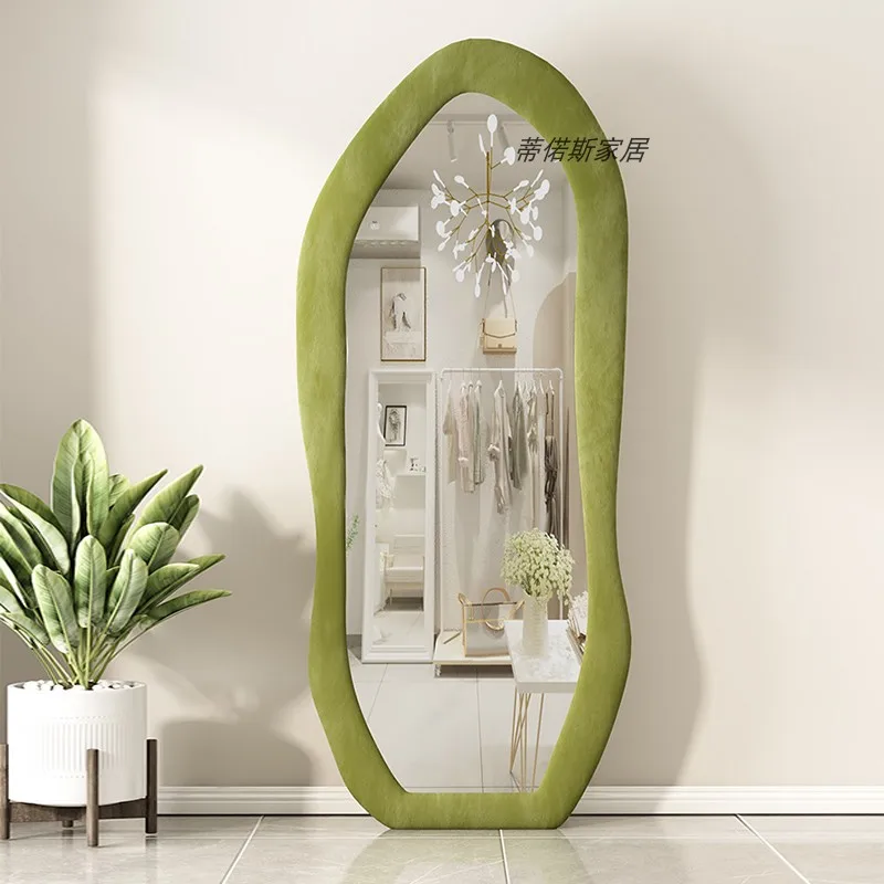 Wavy Full Length Mirror Bath Infinity Vintage Bathroom Big Mirror Shower Floor Standing Decoration Chambre Home Decor XF40XP